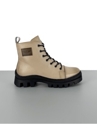 Trzewiki skórzane beżowe |...