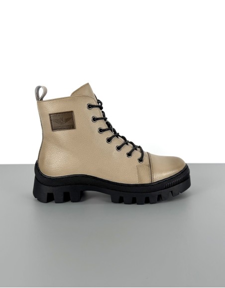 Trzewiki skórzane beżowe |...