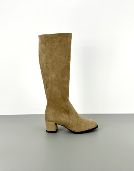 Kozaki stretch beżowe | 82027