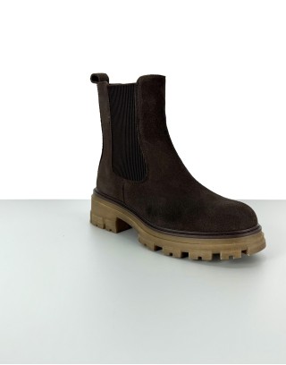 Trzewiki skórzane ciemna...