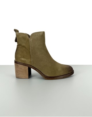 Botki skórzane khaki | 82030