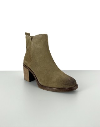 Botki skórzane khaki | 82030