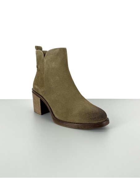 Botki skórzane khaki | 82030