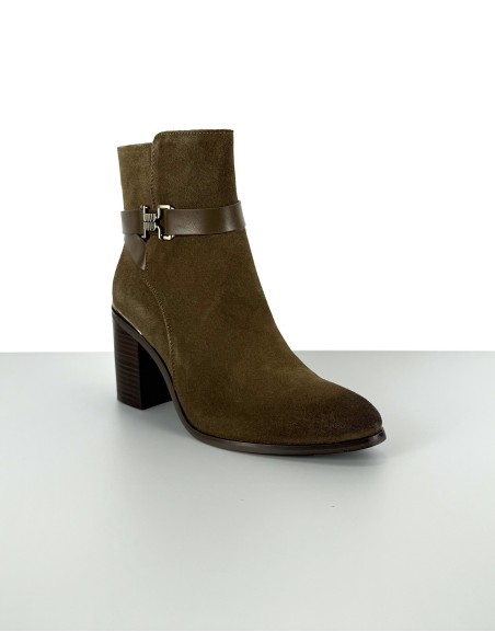 Botki skórzane khaki | 82034