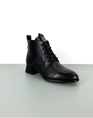 Botki skórzane czarne | 84100