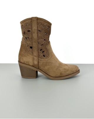 Botki ażurowe beżowe | 84104