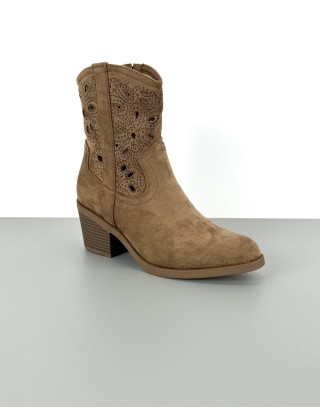 Botki ażurowe beżowe | 84104