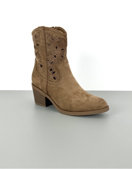 Botki ażurowe beżowe | 84104