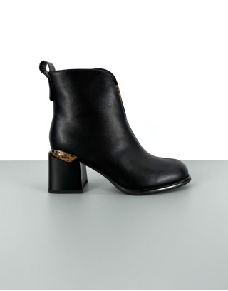 Botki skórzane czarne | 84106