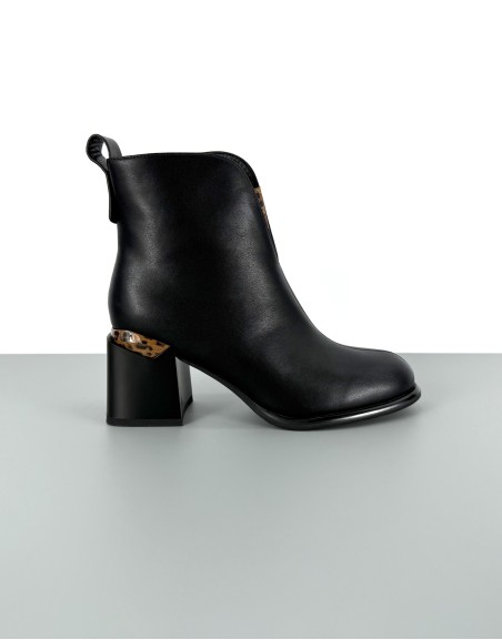 Botki skórzane czarne | 84106