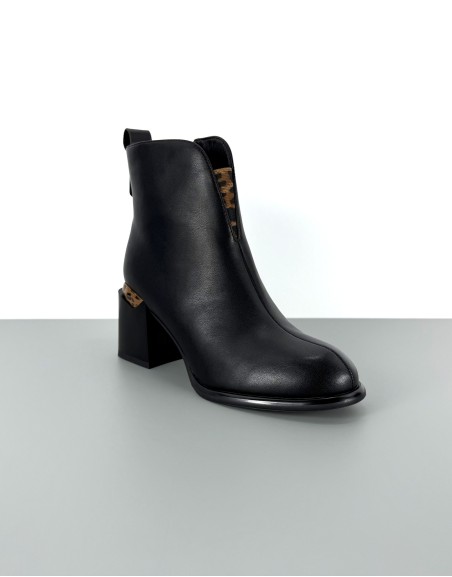 Botki skórzane czarne | 84106