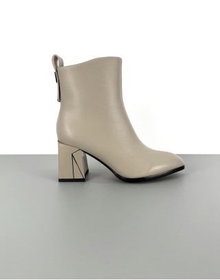 Botki skórzane popielate |...