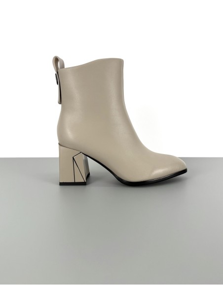 Botki skórzane popielate |...