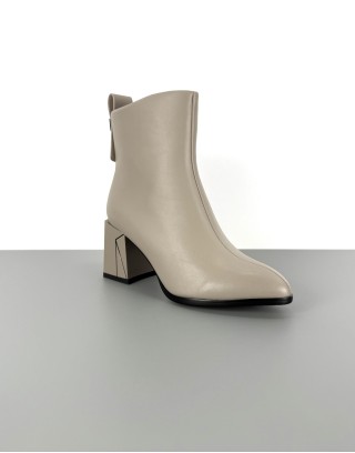 Botki skórzane popielate |...