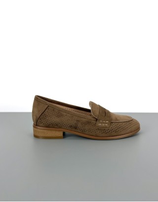 Mokasyny ażurowe khaki | 91100