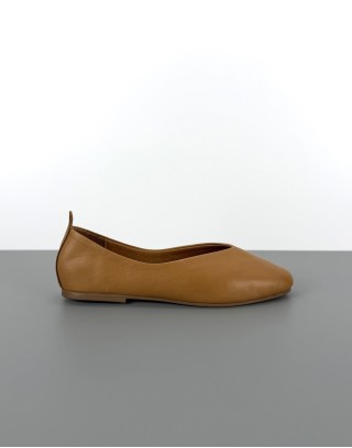 Baleriny skórzane brązowe |...