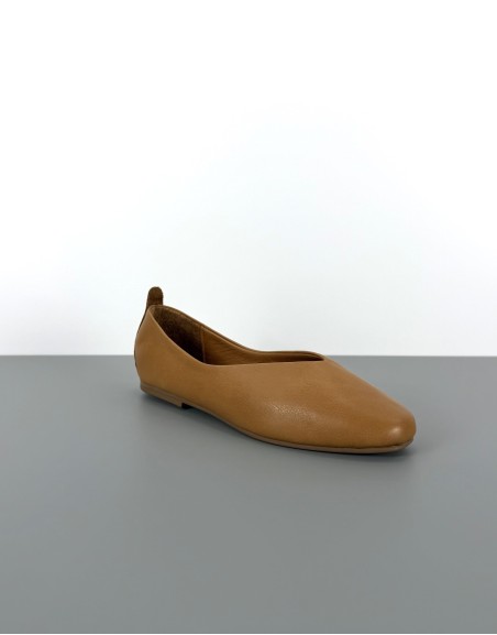 Baleriny skórzane brązowe |...