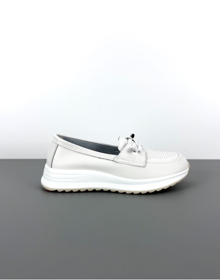 Mokasyny skórzane białe |...