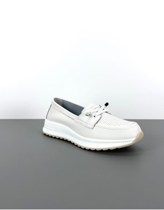 Mokasyny skórzane białe |...