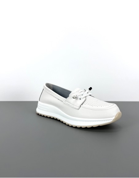 Mokasyny skórzane białe |...