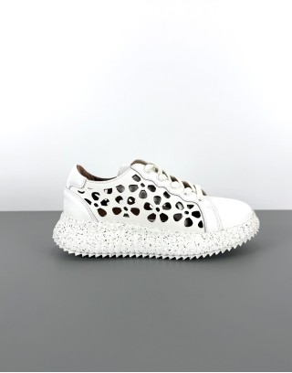 Ażurowe sneakersy białe |...