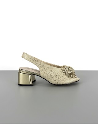 Sandały eleganckie złote |...