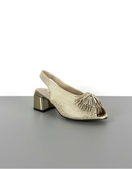 Sandały eleganckie złote |...