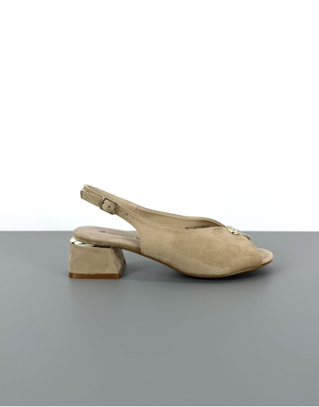 Sandały eleganckie beżowe |...