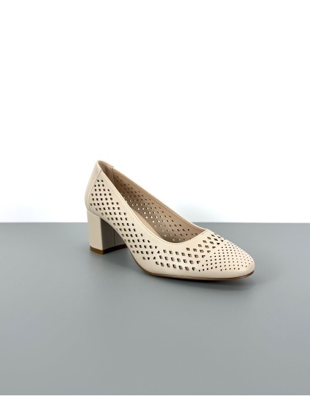 Czółenka ażurowe cieliste |...