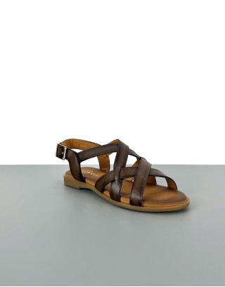 Sandały skórzane brązowe |...