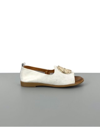 Sandały skórzane białe | 91108