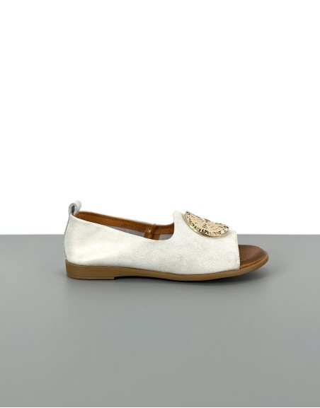 Sandały skórzane białe | 91108