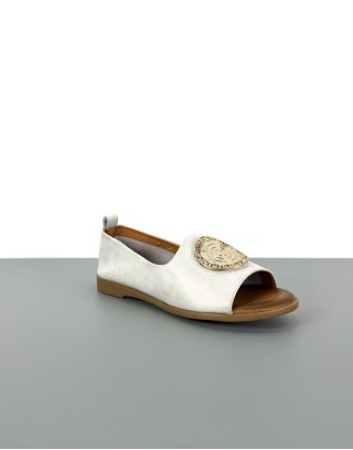 Sandały skórzane białe | 91108