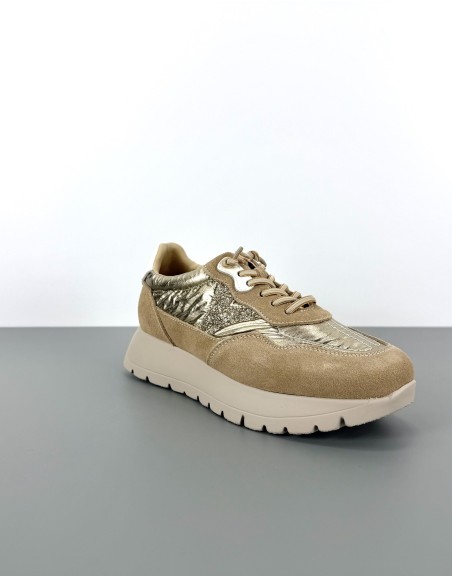 Sneakersy skórzane ciemny...