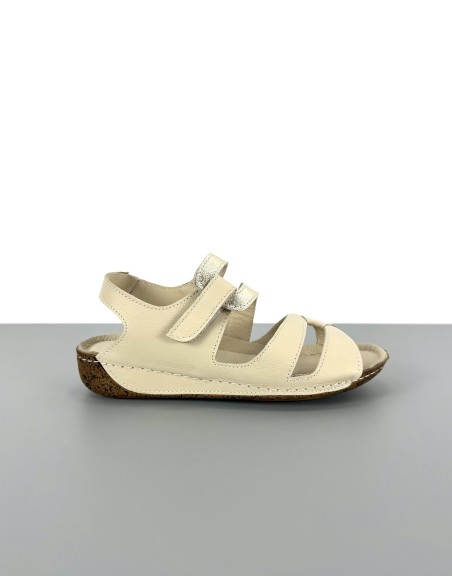 Sandały skórzane beżowe |...