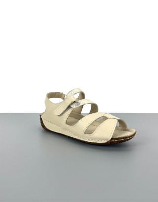 Sandały skórzane beżowe |...