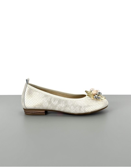 Baleriny skórzane beżowe |...