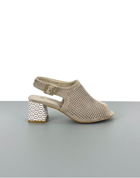 Eleganckie sandały beżowe |...