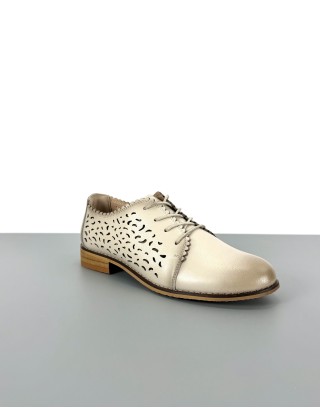 Półbuty skórzane beżowe |...