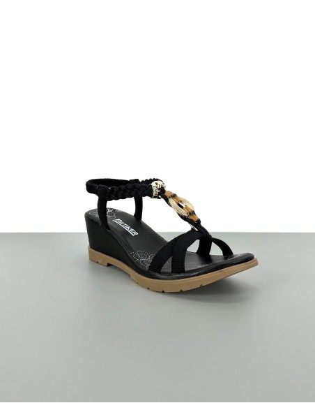 Sandały na koturnie czarne...