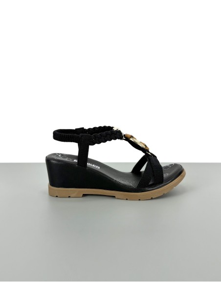 Sandały na koturnie czarne...