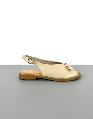 Sandały na płaskim beżowe |...