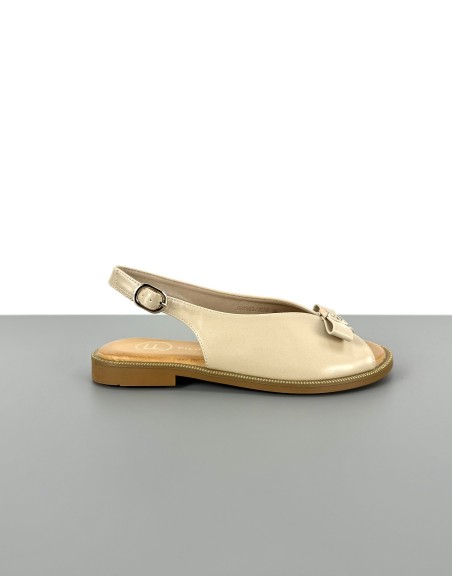 Sandały na płaskim beżowe |...