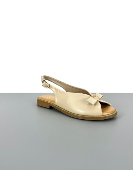 Sandały na płaskim beżowe |...