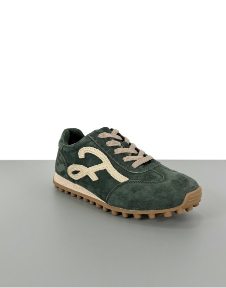 Sneakersy skórzane zielone...