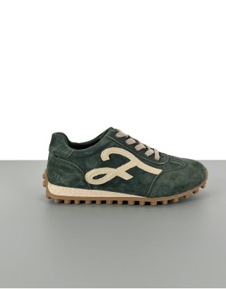 Sneakersy skórzane zielone...